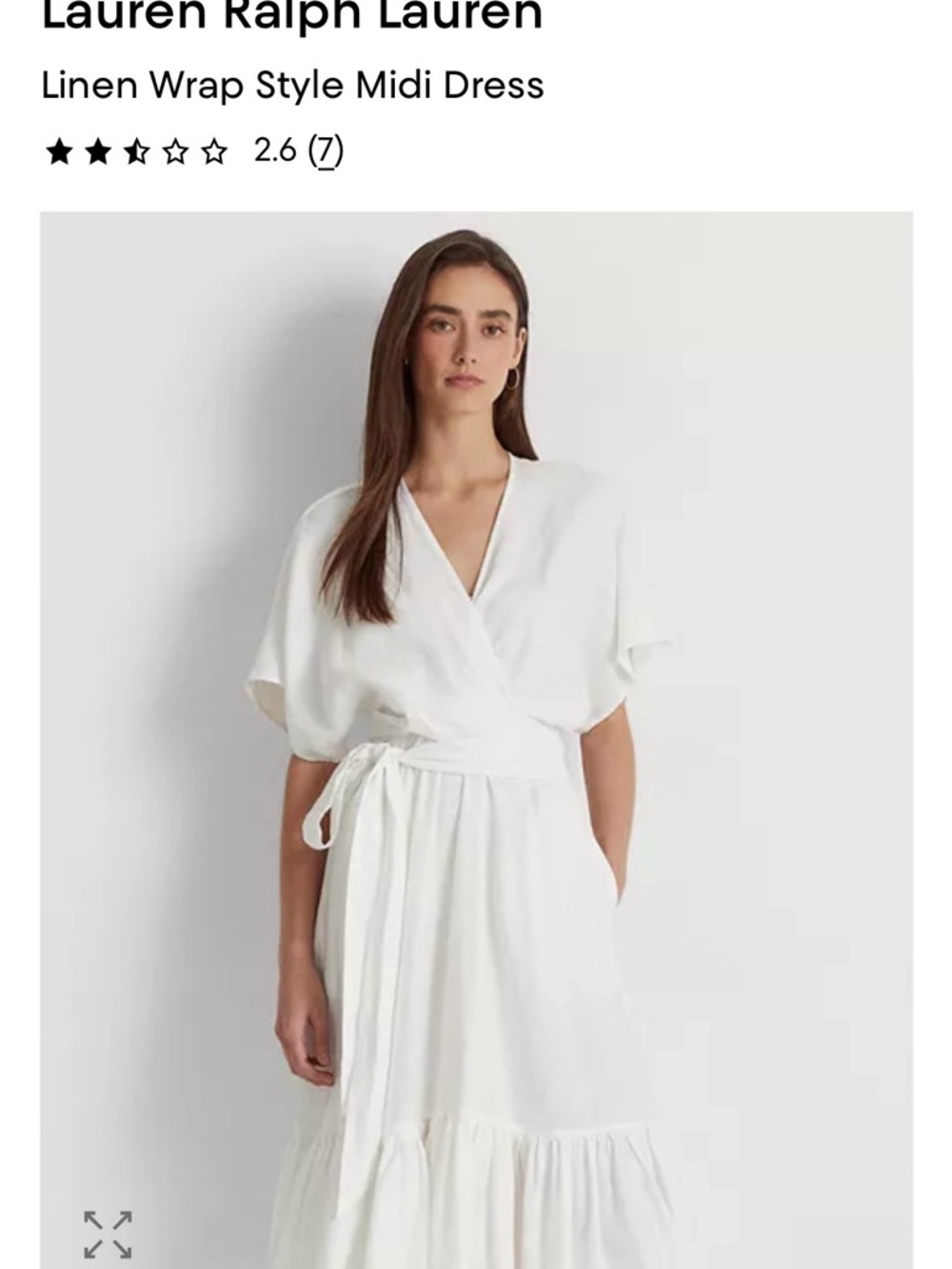 Lauren Ralph Lauren White Linen-Effect Wrap Midi Dress - Picture 4 of 10